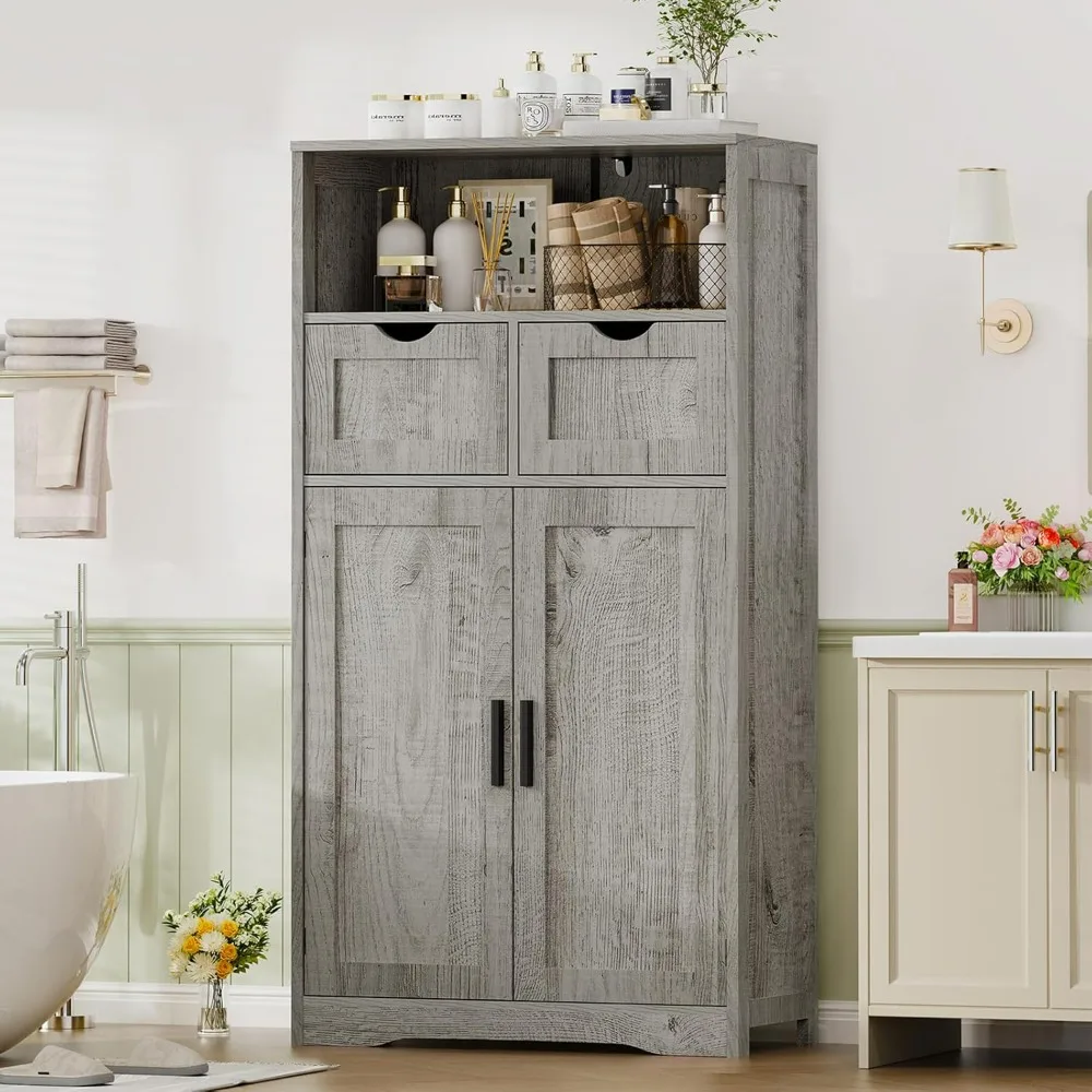 Storage Cabinet with 2 Drawers & 2 Adjustable Shelves, Bathroom Cabinet with Doors, Cupboard, Floor Cabinet for Living Room
Storage Cabinet with 2 Drawers & 2 Adjustable Shelves, Bathroom Cabinet with Doors, Cupboard, Floor Cabinet for Living Room