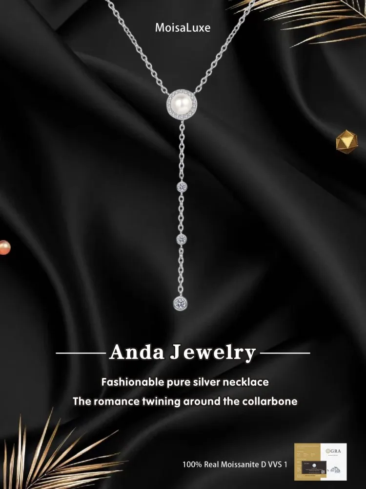 Moissanite Plata Sterling 925 Silver Pearl 24-inch Neck Chain Moissanite Necklace GRA Certified
Moissanite Plata Sterling 925 Silver Pearl 24-inch Neck Chain Moissanite Necklace GRA Certified