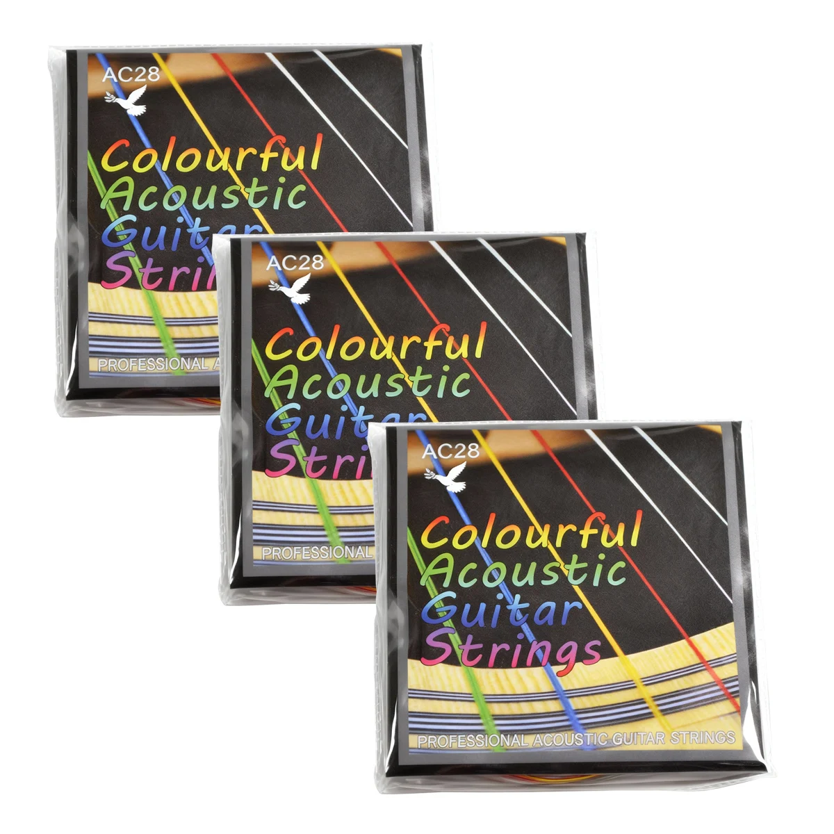 Colorful Folk Acoustic Guitar String Set, Coated Copper Alloy Wound, Stainless Steel Core, Light 011-052
Colorful Folk Acoustic Guitar String Set, Coated Copper Alloy Wound, Stainless Steel Core, Light 011-052