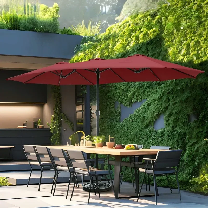 15 ft Extra Large Patio Umbrella with Base Included, Rectangular Outdoor Umbrella Heavy Duty, Market Umbrella Double-sided
15 ft Extra Large Patio Umbrella with Base Included, Rectangular Outdoor Umbrella Heavy Duty, Market Umbrella Double-sided