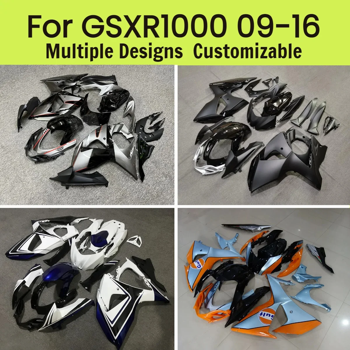 Настраиваемые обтекатели для GSXR 1000 2009-2016, литой под давлением комплект обтекателей мотоцикла GSXR1000 09-16
Настраиваемые обтекатели для GSXR 1000 2009-2016, литой под давлением комплект обтекателей мотоцикла GSXR1000 09-16