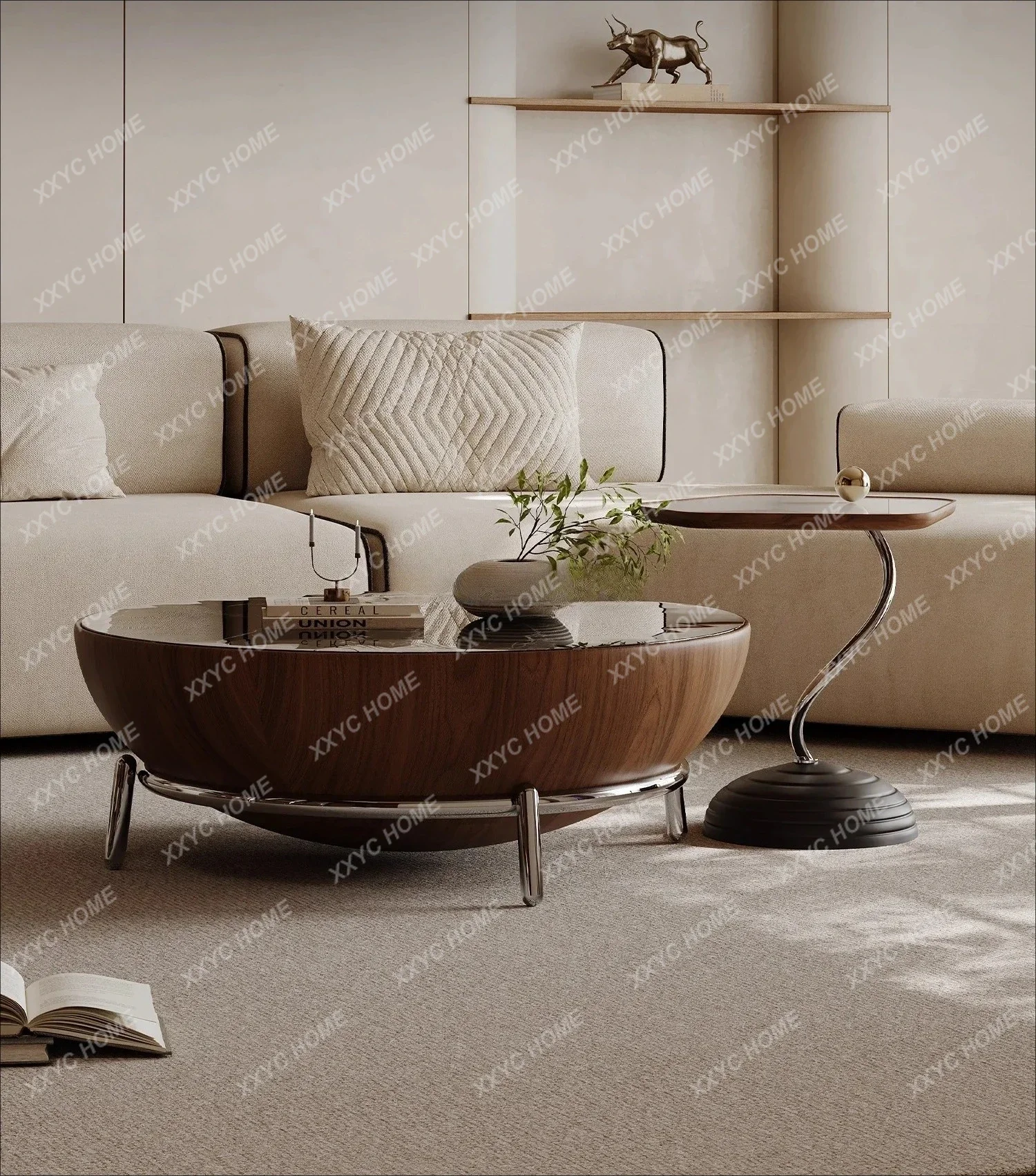 LMinimalist Marble Coffee Table Set Round Rock Plate Light Luxury High-end Feel
LMinimalist Marble Coffee Table Set Round Rock Plate Light Luxury High-end Feel