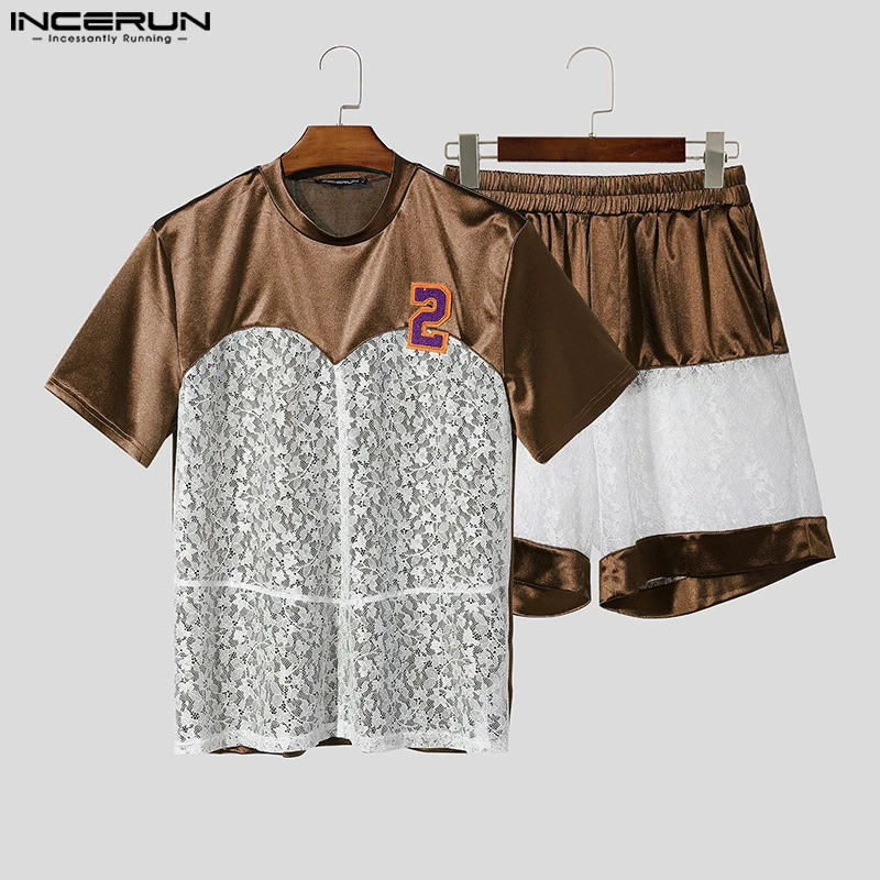 INCERUN Men Sets Mesh Lace Patchwork See Through Short Sleeve T Shirt & Shorts 2PCS Sexy Streetwear 2025 Fashion Men's Suits
INCERUN Men Sets Mesh Lace Patchwork See Through Short Sleeve T Shirt & Shorts 2PCS Sexy Streetwear 2025 Fashion Men's Suits