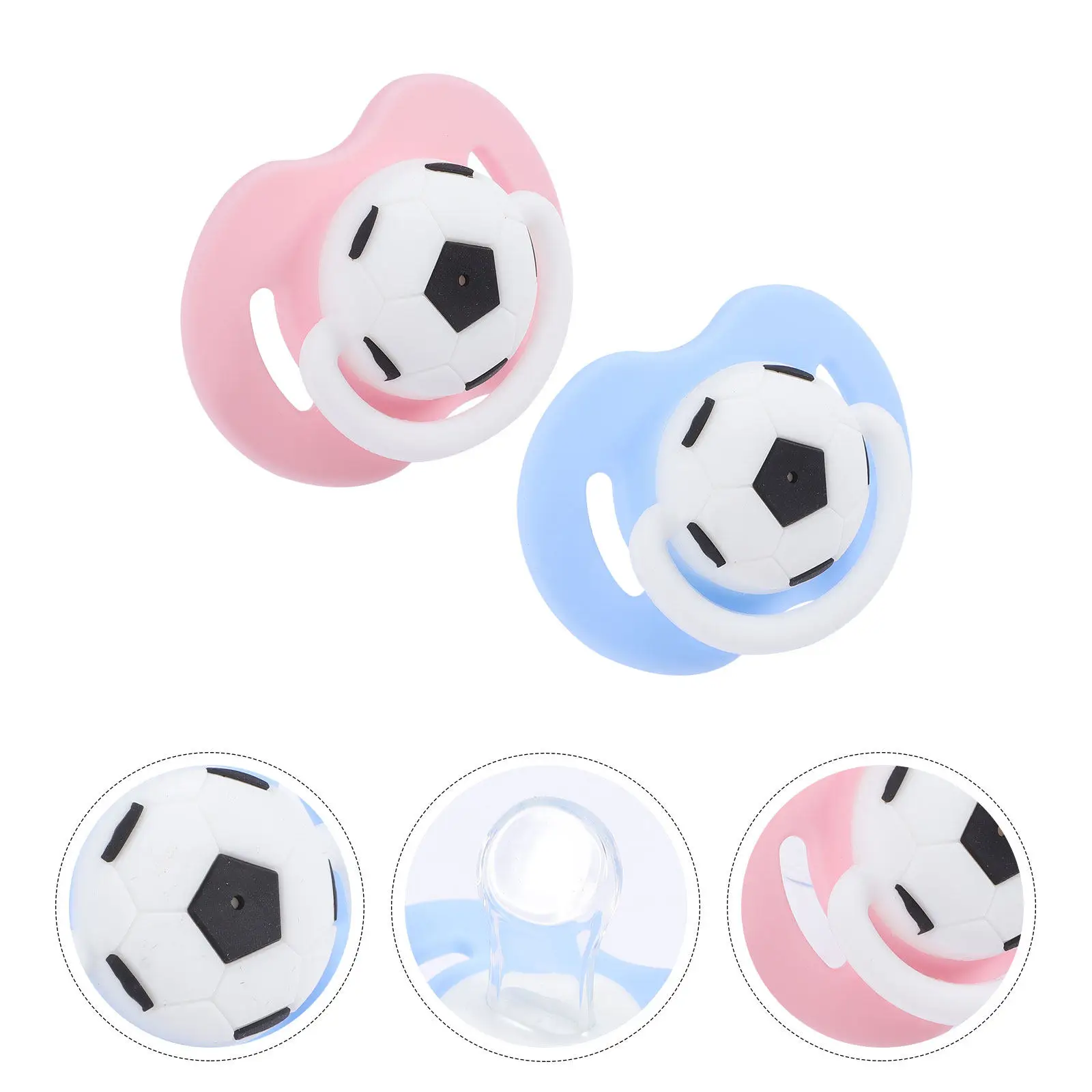 2Pcs Football Baby Pacifiers Silicone Newborn Teething Soother Ergonomic Flat Thin Narrow Design for Jaw Tooth Development
2Pcs Football Baby Pacifiers Silicone Newborn Teething Soother Ergonomic Flat Thin Narrow Design for Jaw Tooth Development