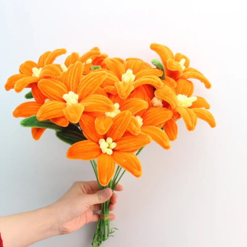 5 pcs / lot DIY handmade pipe cleaners Lily Flower Bouquet Finished Handmade Christmas‘ Day Gifts Home Direction Gold
5 pcs / lot DIY handmade pipe cleaners Lily Flower Bouquet Finished Handmade Christmas‘ Day Gifts Home Direction Gold