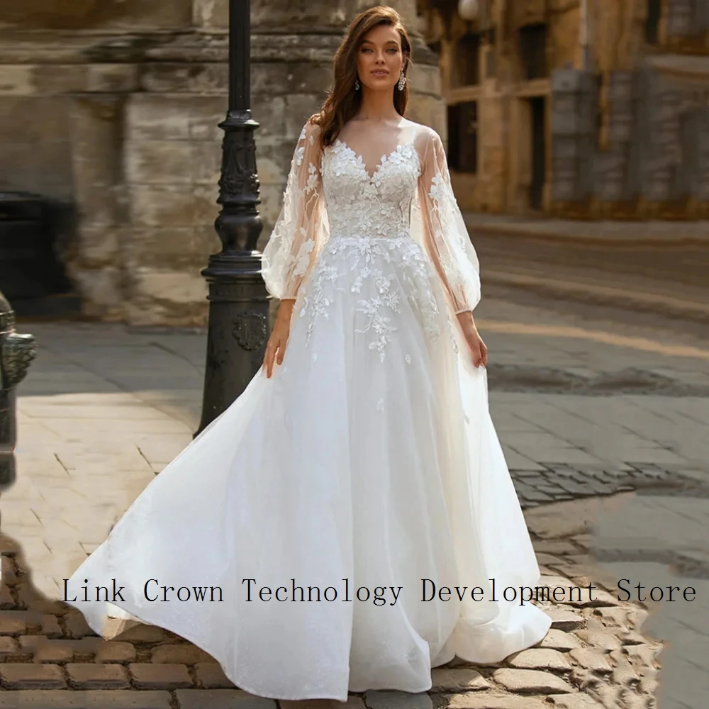 Charming A Line Wedding Dresses with Lace Full Sleeve Strapless Bridal Gowns for Women 2025 Court Train Vestidos De Novia New
Charming A Line Wedding Dresses with Lace Full Sleeve Strapless Bridal Gowns for Women 2025 Court Train Vestidos De Novia New