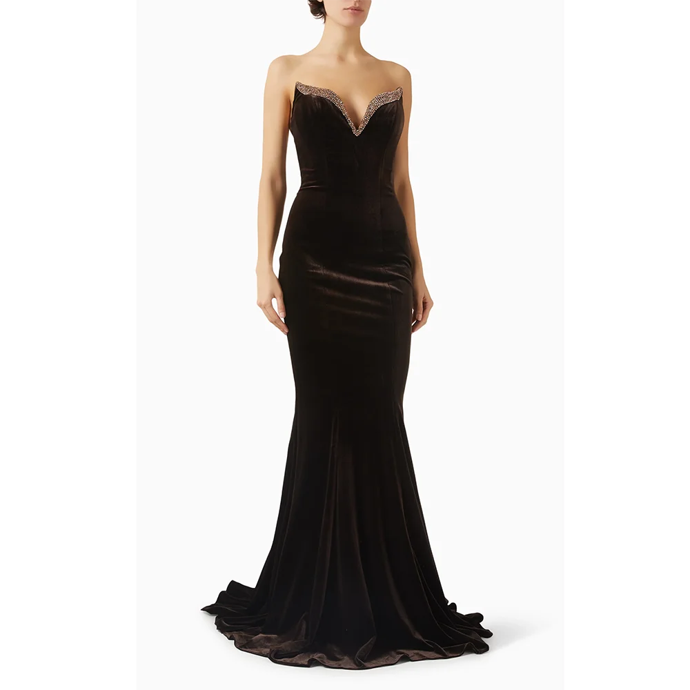 Роскошное платье для выпускного вечера, велюровое платье длиной до пола, без бретелек, с кристаллами и русалкой, элегантное вечернее платье для женщин по индивидуальному заказу, 2025 г.
Роскошное платье для выпускного вечера, велюровое платье длиной до пола, без бретелек, с кристаллами и русалкой, элегантное вечернее платье для женщин по индивидуальному заказу, 2025 г.