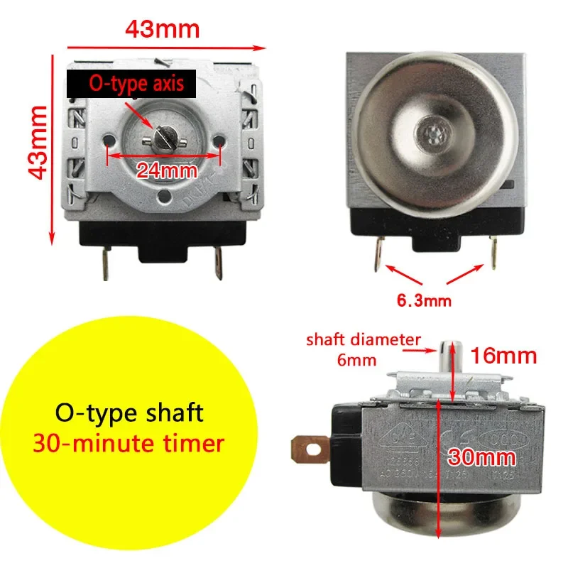 3pcs DKJ/1-30 30 Minutes Oven Disinfection Cabinet Part Oven Timer O-Type Shaft Mechanical Timer
3pcs DKJ/1-30 30 Minutes Oven Disinfection Cabinet Part Oven Timer O-Type Shaft Mechanical Timer