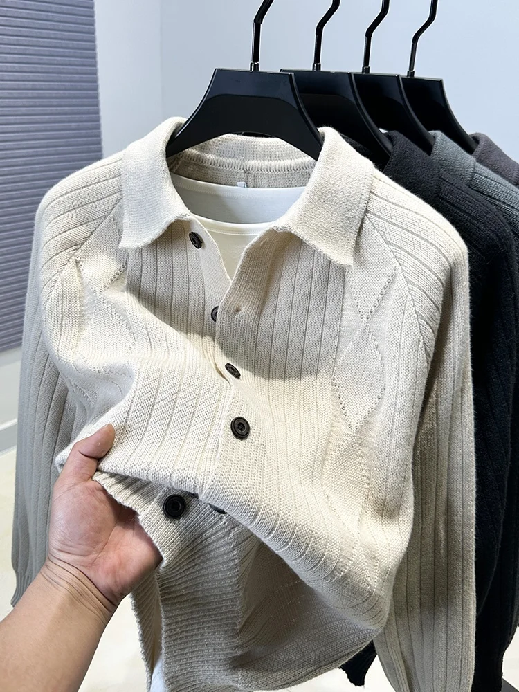 Men's Knitted Cardigan Pure Color Twist Flower Sweater Casual Jaet Outerwear oulder Insertion Flip Collar Open Front Design
Men's Knitted Cardigan Pure Color Twist Flower Sweater Casual Jaet Outerwear oulder Insertion Flip Collar Open Front Design