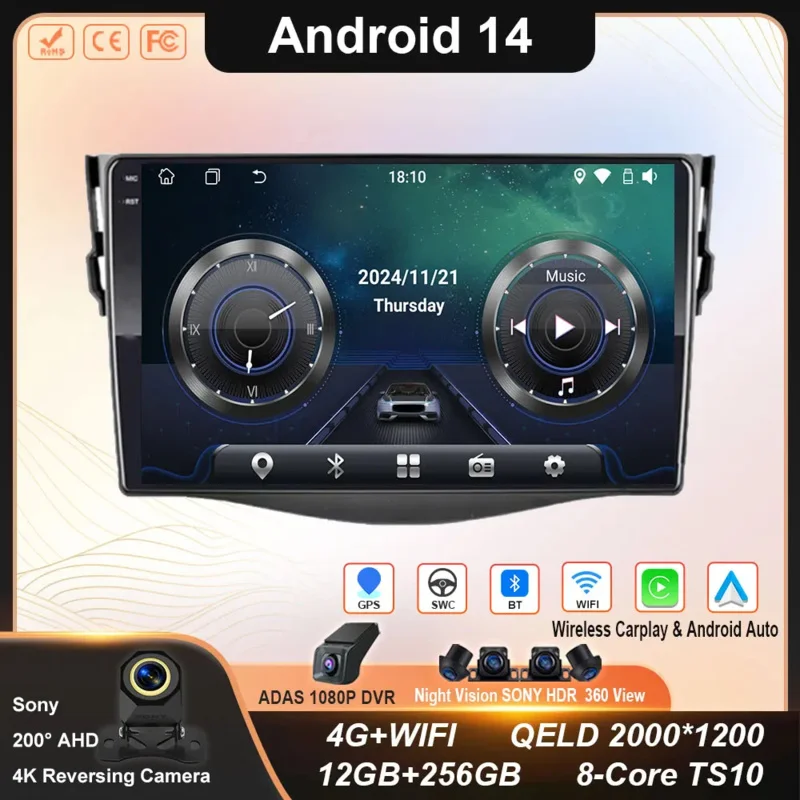 Android Carplay Auto для Toyota RAV4 Rav 4 2005-2009 2010 2011 2012 2013 Автомобильный радиоприемник Мультимедийный GPS-плеер Стерео WIFI 4G BT DSP
Android Carplay Auto для Toyota RAV4 Rav 4 2005-2009 2010 2011 2012 2013 Автомобильный радиоприемник Мультимедийный GPS-плеер Стерео WIFI 4G BT DSP