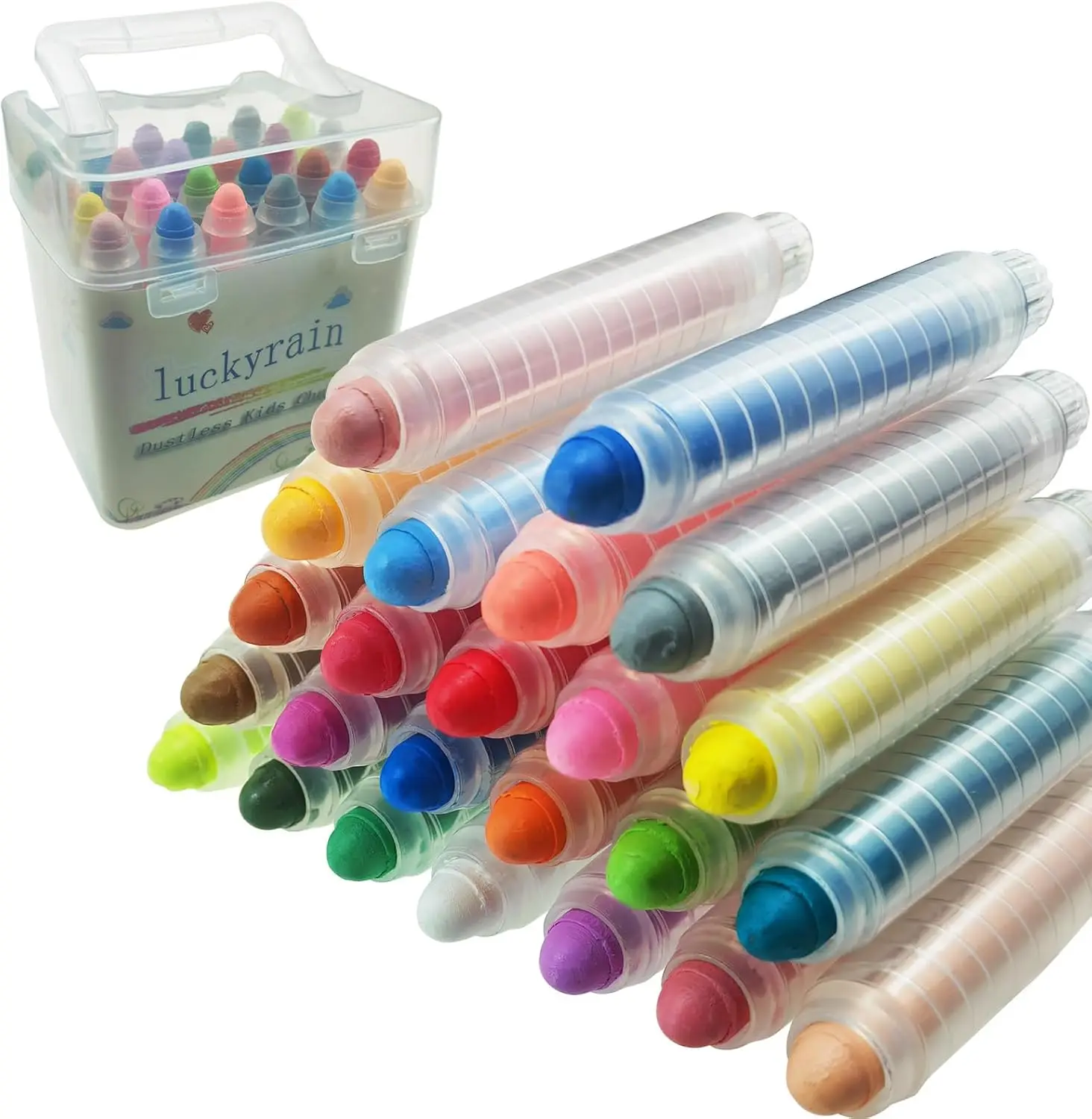 Dustless Chalk with Holder for Kids, 24PCS Colored Chalk for Blackboard Writing and Drawing
Dustless Chalk with Holder for Kids, 24PCS Colored Chalk for Blackboard Writing and Drawing