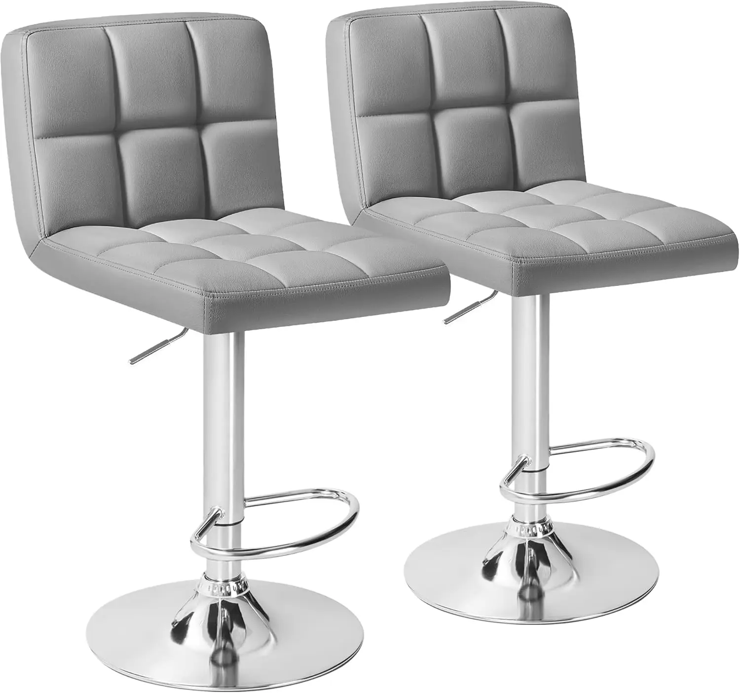Bar Stools Set of 2, Adjustable Height Armless Barstools Swivel Faux Leather Upholstered Kitchen Counter Stools with Mide Bac
Bar Stools Set of 2, Adjustable Height Armless Barstools Swivel Faux Leather Upholstered Kitchen Counter Stools with Mide Bac