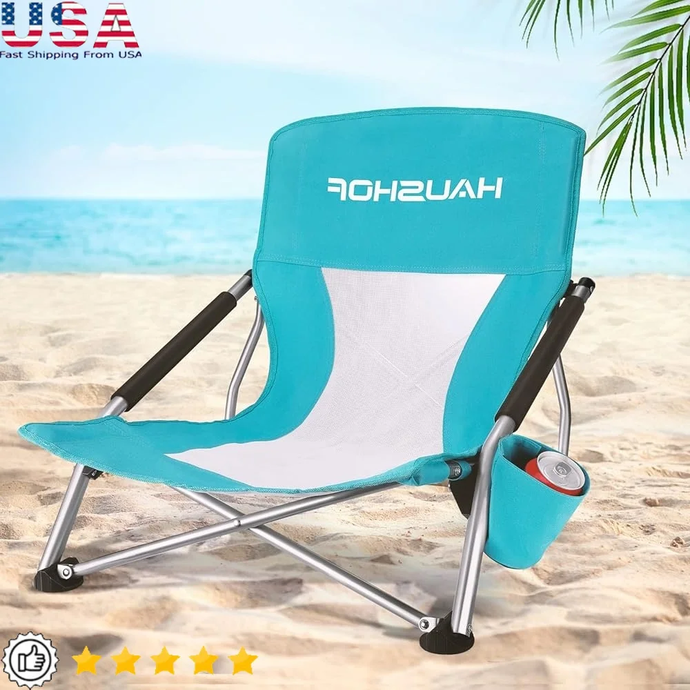 Lightweight Low Beach Chair with Mesh Back and Cup Holder Portable Folding Camping Chair with Padded Armrest Carry Bag
Lightweight Low Beach Chair with Mesh Back and Cup Holder Portable Folding Camping Chair with Padded Armrest Carry Bag
