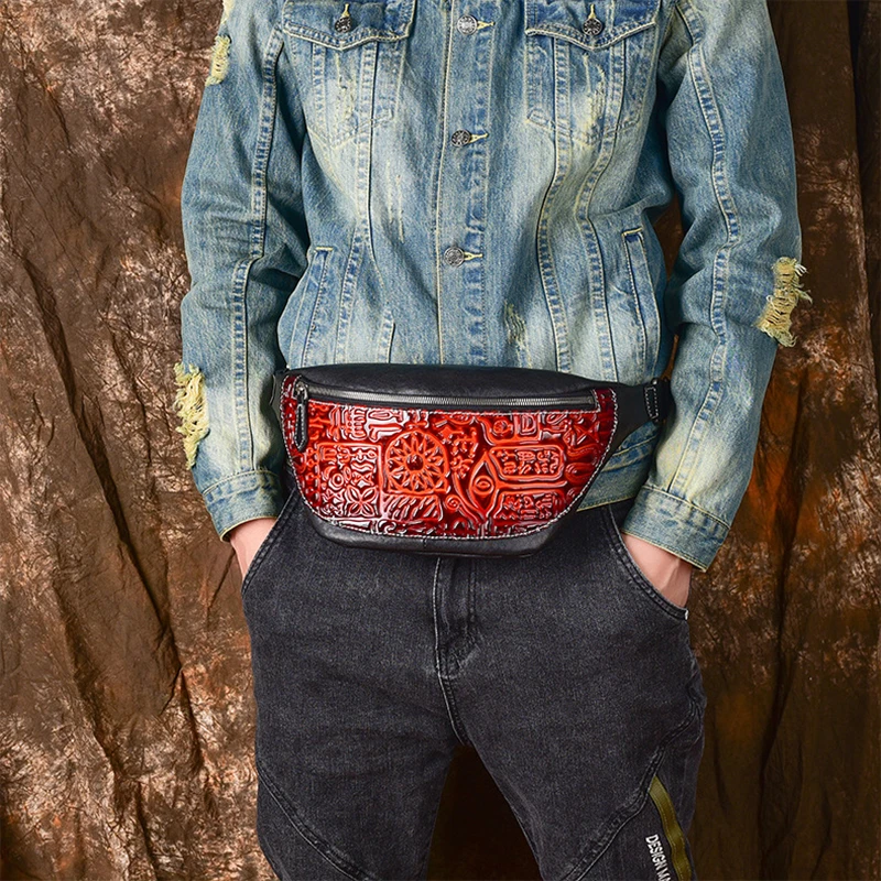 Genuine Leather Waist Chest Bag for Man Wallet Hip Sack Fanny Pack Top Layer Cowhide Cross Shoulder Crossbody Side Belt Bag Male
Genuine Leather Waist Chest Bag for Man Wallet Hip Sack Fanny Pack Top Layer Cowhide Cross Shoulder Crossbody Side Belt Bag Male