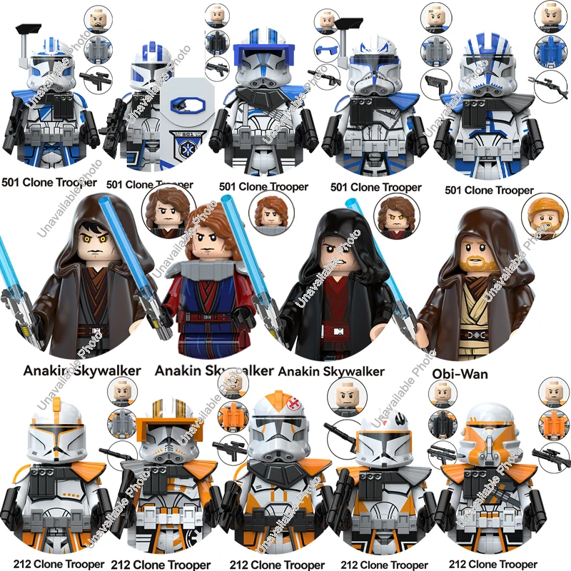 TV6116 Star Wars Building Blocks 212 Clone Trooper Anakin Skywalker Obi-Wan HK87-Assassin Droid Bricks Mini Doll Figures Toys
TV6116 Star Wars Building Blocks 212 Clone Trooper Anakin Skywalker Obi-Wan HK87-Assassin Droid Bricks Mini Doll Figures Toys