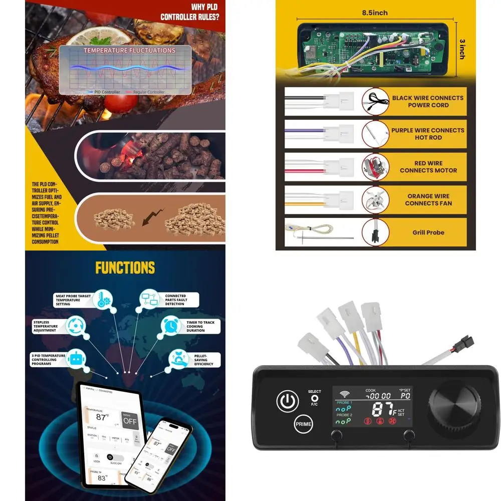 Smart App-Enabled Pellet Grill Controller Board Replacement for Various Models
Smart App-Enabled Pellet Grill Controller Board Replacement for Various Models