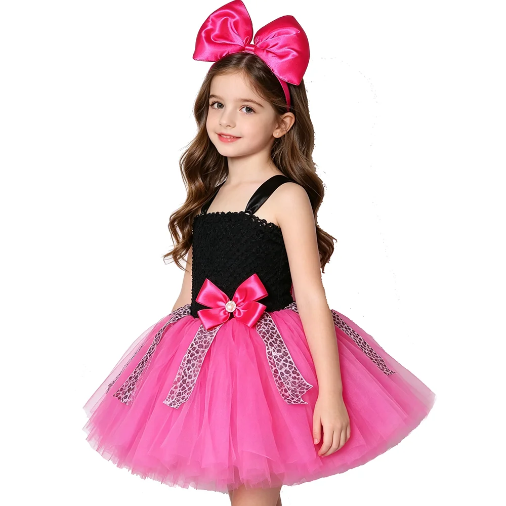Girls Surprise Doll Tutu Dress Set Kids Black Hot Pink Fashion Doll Themed Costumes with Big Bowknot Birthday Carnival Outfit
Girls Surprise Doll Tutu Dress Set Kids Black Hot Pink Fashion Doll Themed Costumes with Big Bowknot Birthday Carnival Outfit