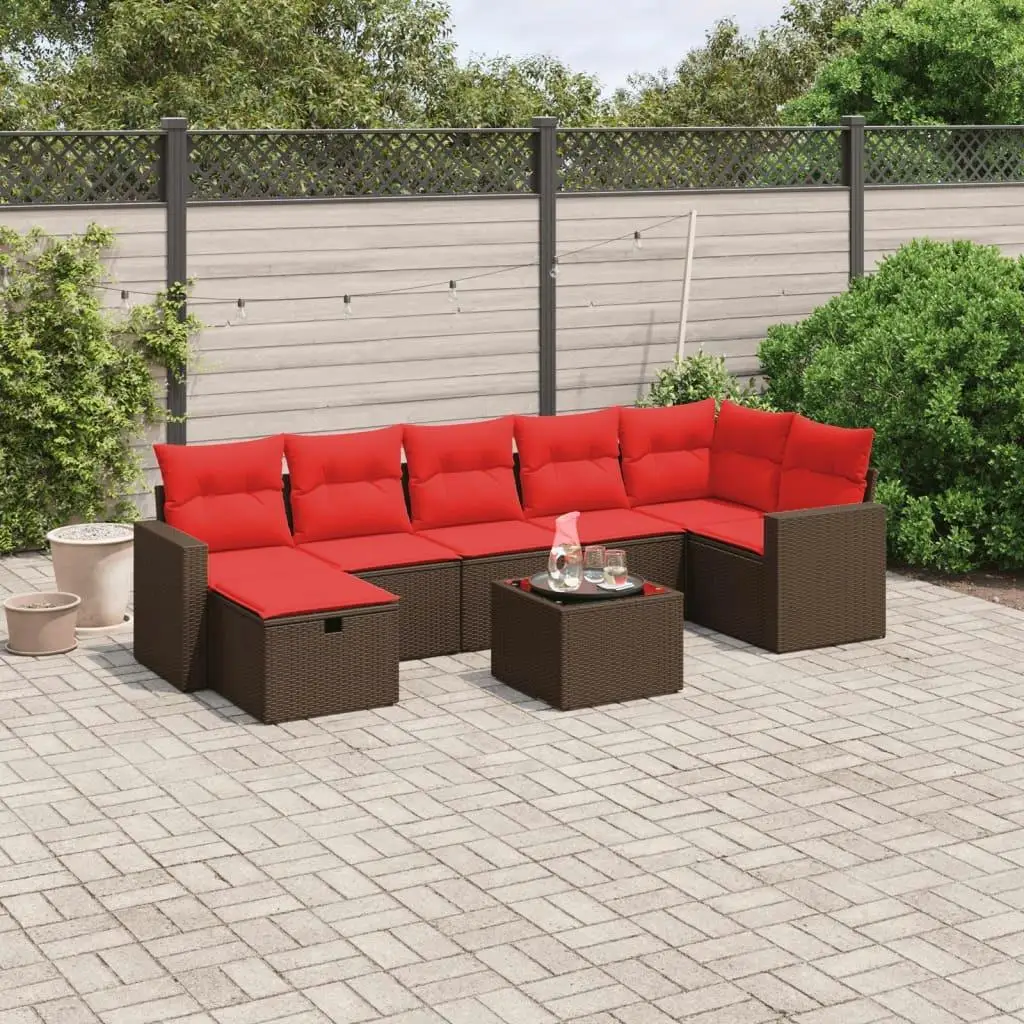 8 Piece Outdoor Sofa Set with Cushions Brown Poly Rattan Comfortable Patio Furniture
8 Piece Outdoor Sofa Set with Cushions Brown Poly Rattan Comfortable Patio Furniture