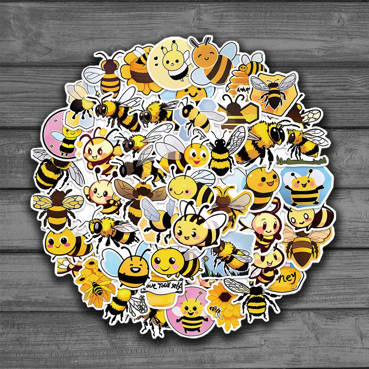 50PCS Kawaii Cartoon Bee PVC Sticky Sticker Aesthetic Children's DIY Decoration Scrapbooking Hand Accounting Supplies
50PCS Kawaii Cartoon Bee PVC Sticky Sticker Aesthetic Children's DIY Decoration Scrapbooking Hand Accounting Supplies