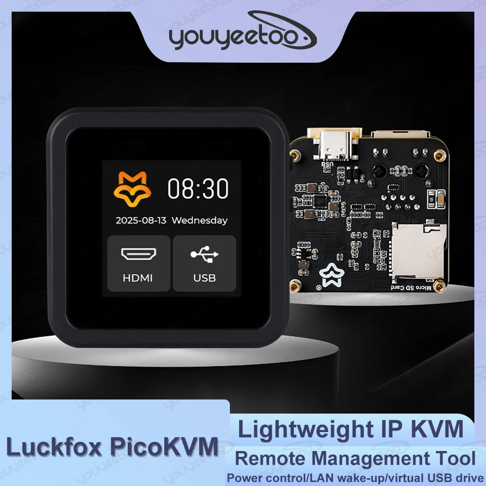 Luckfox PicoKVM Lightweight IP KVM Remote Management Tool Supports HDMI Video Input and HID Signal Output for Device Control
Luckfox PicoKVM Lightweight IP KVM Remote Management Tool Supports HDMI Video Input and HID Signal Output for Device Control