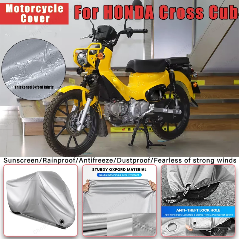For HONDA Cross Cub No Ear Motorcycle Cover - Outdoor Full Body Protection, Waterproof Dustproof Sunscreen Moto Accessory
For HONDA Cross Cub No Ear Motorcycle Cover - Outdoor Full Body Protection, Waterproof Dustproof Sunscreen Moto Accessory