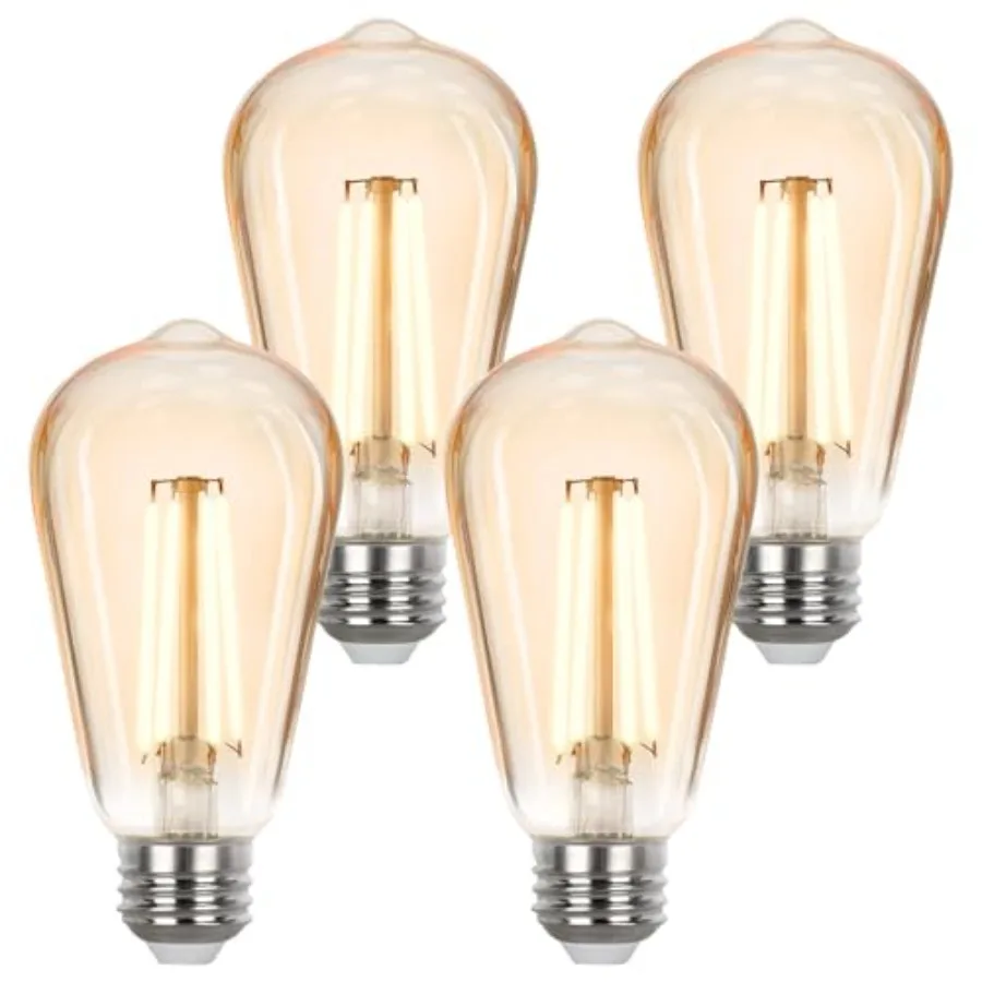 Dimmable LED Edison Bulbs 40 watt Equivalent, E26 Light Bulb 2700K Warm White, Amber Glass ST58 Vintage LED Bulbs, 90+ CRI, 4.5
Dimmable LED Edison Bulbs 40 watt Equivalent, E26 Light Bulb 2700K Warm White, Amber Glass ST58 Vintage LED Bulbs, 90+ CRI, 4.5