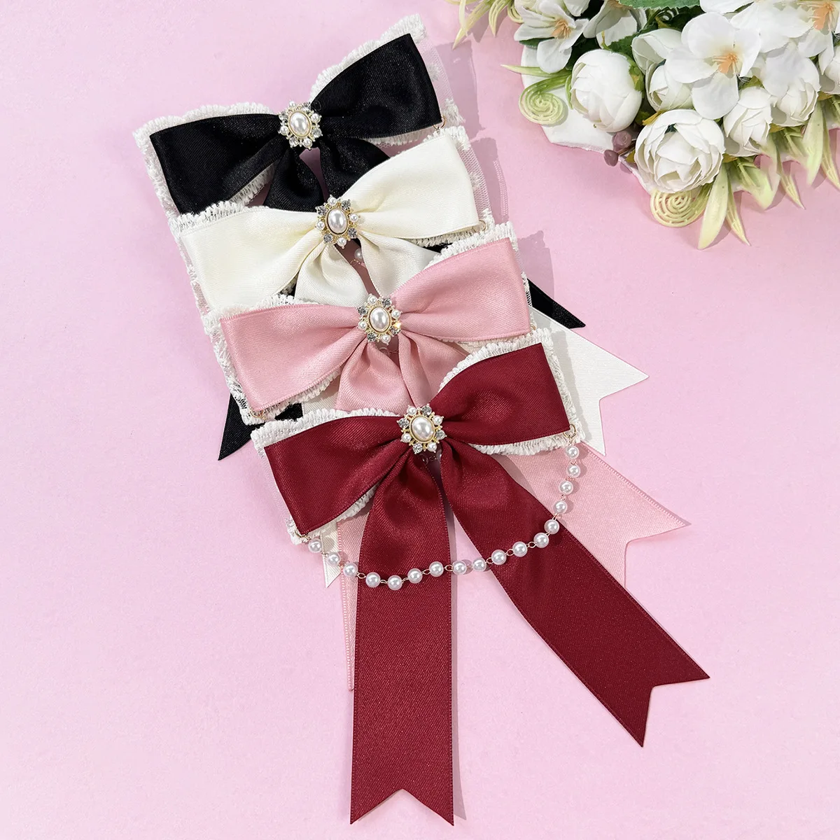 High Quality Vintage Pearl Chain Lace Bow Hair Clip Elegant Versatile Nonslip Sturdy Lightweight for Daily Office Party Travel
High Quality Vintage Pearl Chain Lace Bow Hair Clip Elegant Versatile Nonslip Sturdy Lightweight for Daily Office Party Travel