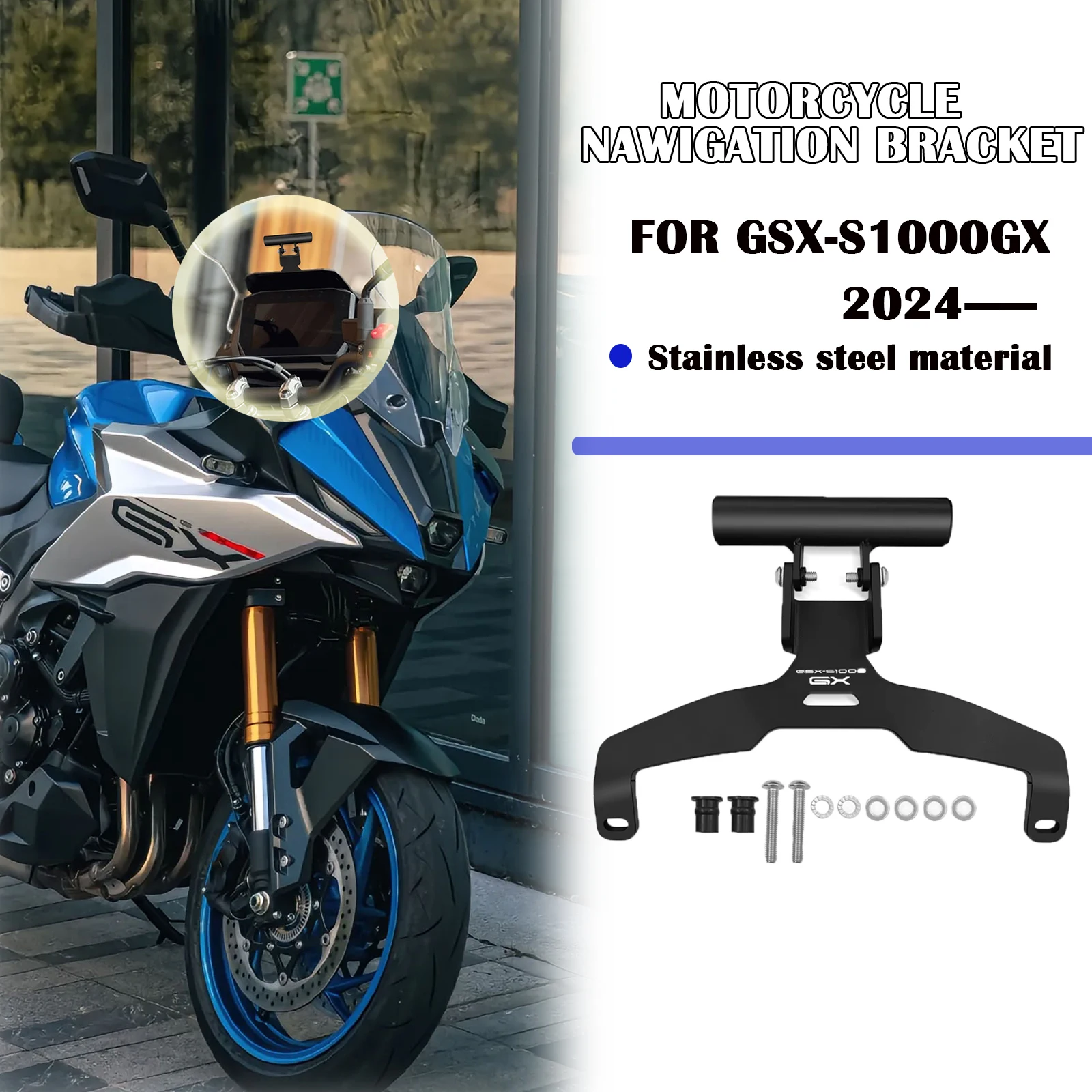 For GSX-S1000GX 2024- GSX-S1000 GX Motorcycle Windshield GPS Navigation Mount Bracket Navigation Windscreen GPS Holder
For GSX-S1000GX 2024- GSX-S1000 GX Motorcycle Windshield GPS Navigation Mount Bracket Navigation Windscreen GPS Holder