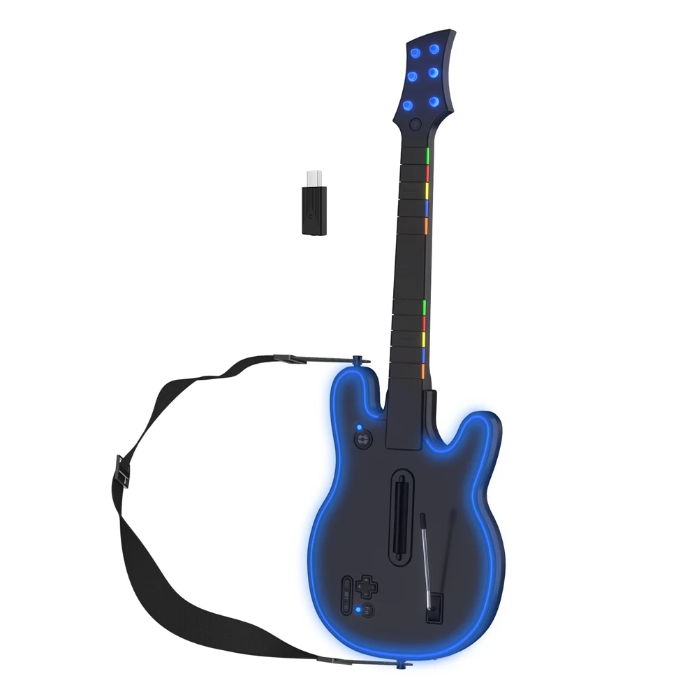 Wireless Guitar Controller with Strap & Wireless Dongle Console Remote Joystick for PS3 PC Guitar Hero Clone Hero Rock Band
Wireless Guitar Controller with Strap & Wireless Dongle Console Remote Joystick for PS3 PC Guitar Hero Clone Hero Rock Band