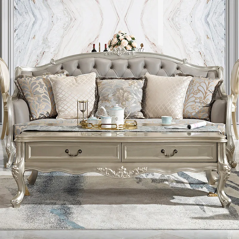 DSA French light luxury solid wood coffee table American long coffee table European living room combination carved luxury
DSA French light luxury solid wood coffee table American long coffee table European living room combination carved luxury