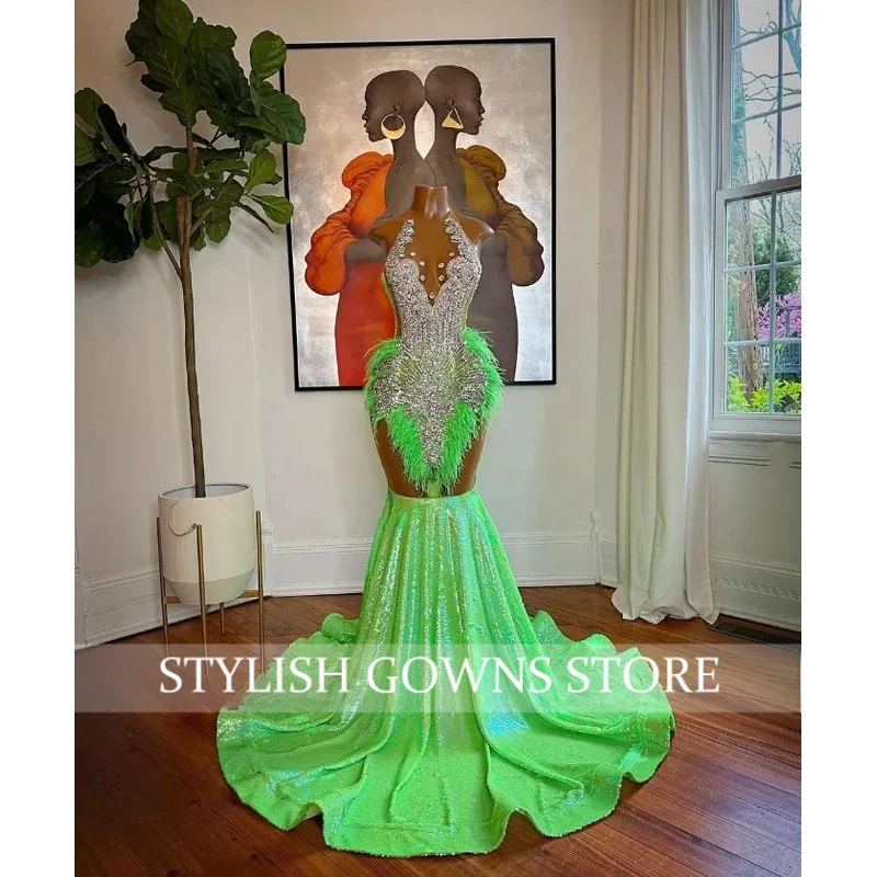 Элегантное фруктовое зеленое платье русалки для выпускного вечера для женщин, сверкающее кристаллическое платье с аппликацией из перьев и бисером, вечерние платья для торжественных случаев на заказ
Элегантное фруктовое зеленое платье русалки для выпускного вечера для женщин, сверкающее кристаллическое платье с аппликацией из перьев и бисером, вечерние платья для торжественных случаев на заказ