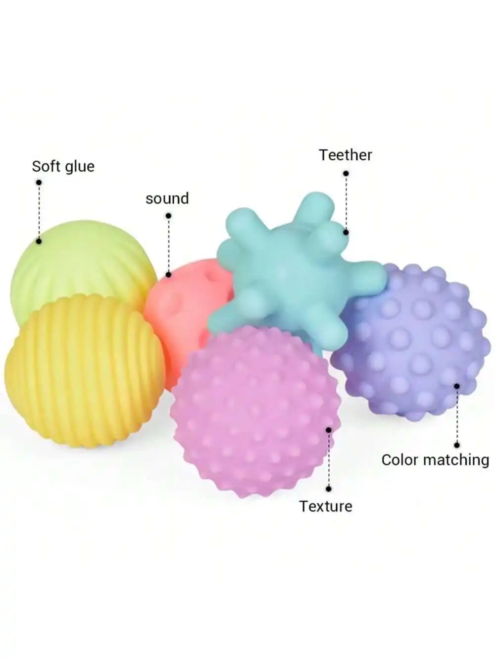 6PCS Baby Sensory Ball Set, Soft Rubber Multi-Texture Grab Balls, Infant Grasp Training Toys
6PCS Baby Sensory Ball Set, Soft Rubber Multi-Texture Grab Balls, Infant Grasp Training Toys