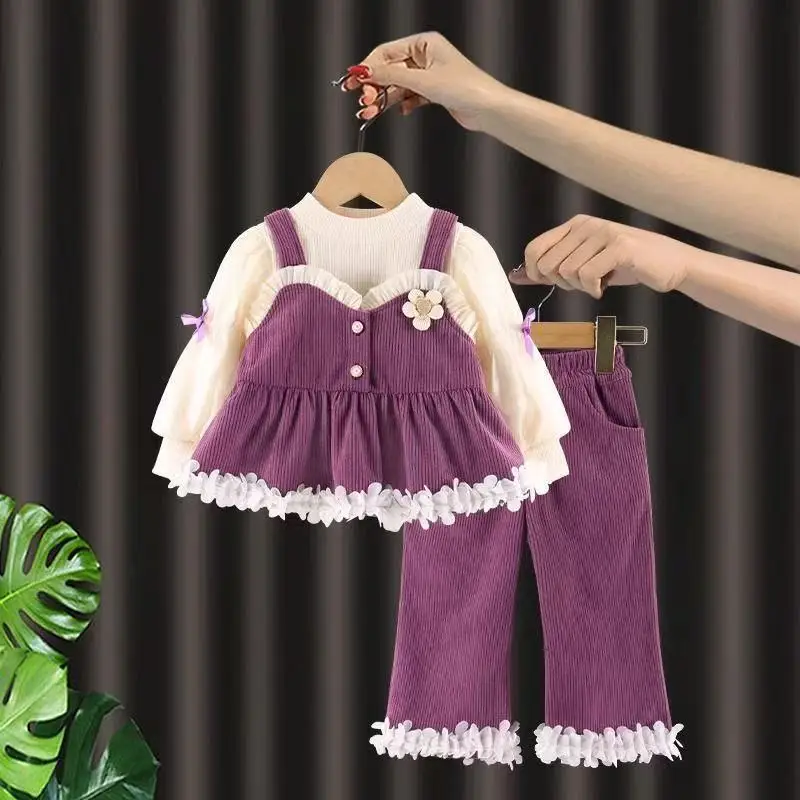 Baby Girls' Spring and Autumn Suit New Children's Casual Pants 3 Piece Set Princess Strap Skirt Kids Fashion Clothes
Baby Girls' Spring and Autumn Suit New Children's Casual Pants 3 Piece Set Princess Strap Skirt Kids Fashion Clothes