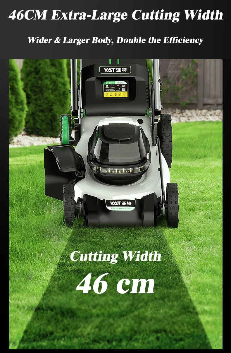 YAT Professional 20V*2 Brushless Self-Propelled Folding Handle Industrial Lawnmower Grass Cutter for Garden Yard
YAT Professional 20V*2 Brushless Self-Propelled Folding Handle Industrial Lawnmower Grass Cutter for Garden Yard