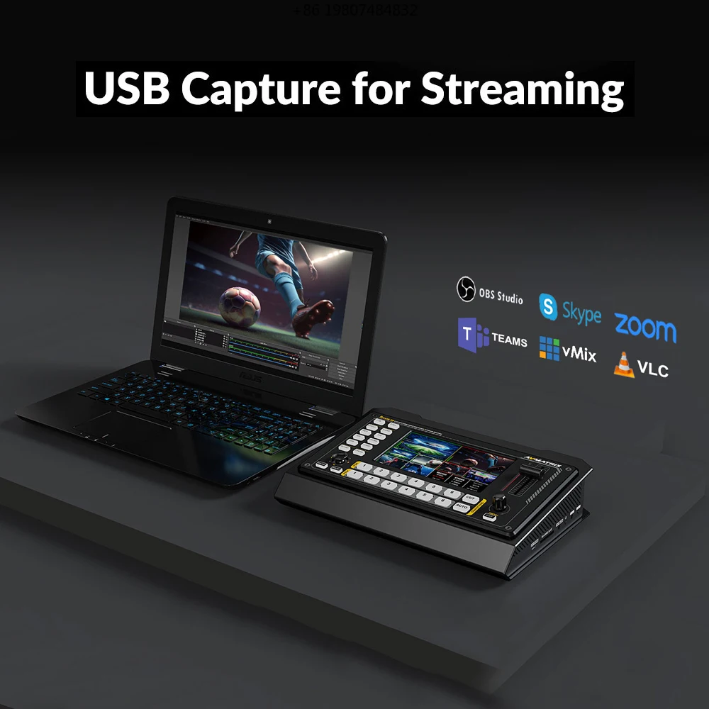 Channel &SDI Multi-Format Video Audio Mixer Switcher 5 Inch LCD Display LAN USB-C Streaming Recording
Channel &SDI Multi-Format Video Audio Mixer Switcher 5 Inch LCD Display LAN USB-C Streaming Recording