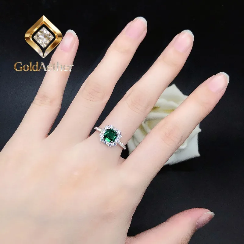 Кольцо GoldNouveau с выращенным в лаборатории изумрудом 1 карат (6*6 мм) и бриллиантами, из цельного белого золота 14 карат (AU585), ювелирное украшение для женщин, обручальное кольцо R178
Кольцо GoldNouveau с выращенным в лаборатории изумрудом 1 карат (6*6 мм) и бриллиантами, из цельного белого золота 14 карат (AU585), ювелирное украшение для женщин, обручальное кольцо R178
