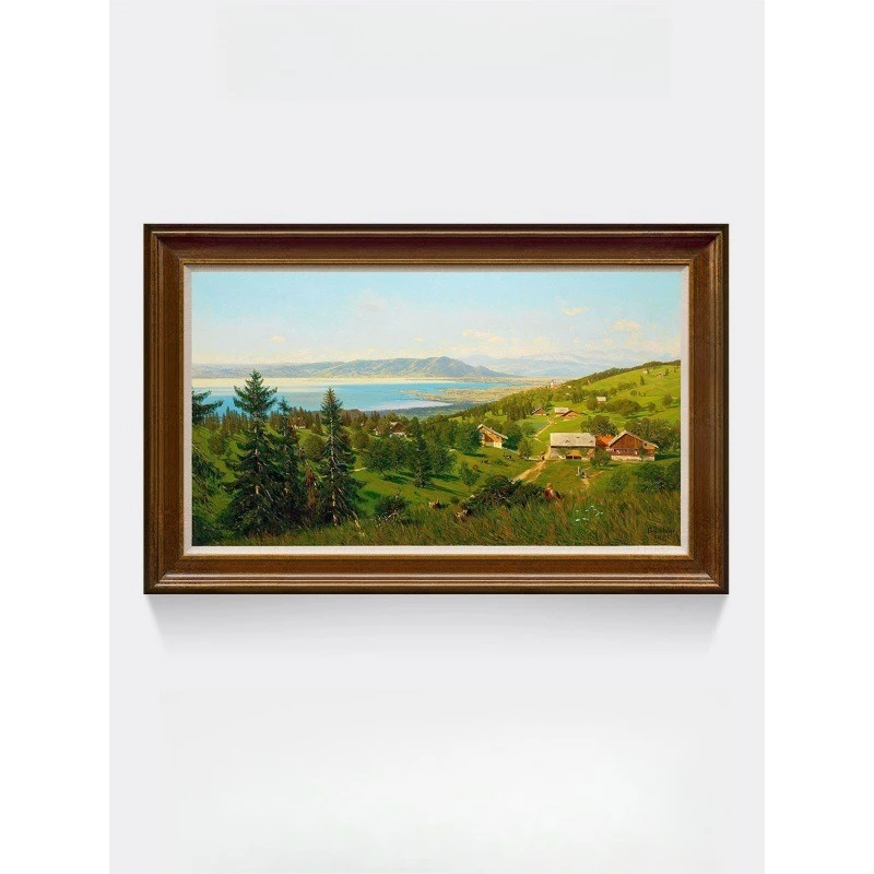 American landscape oil painting living room European dining room background wall decoration
American landscape oil painting living room European dining room background wall decoration
