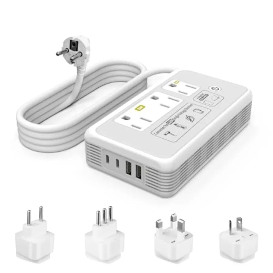2000W 220V to 110V Converter for Hair Dryer Voltage Converter US to Europe Converter for European Travel with 2 USB-C 2 USB-A U
2000W 220V to 110V Converter for Hair Dryer Voltage Converter US to Europe Converter for European Travel with 2 USB-C 2 USB-A U