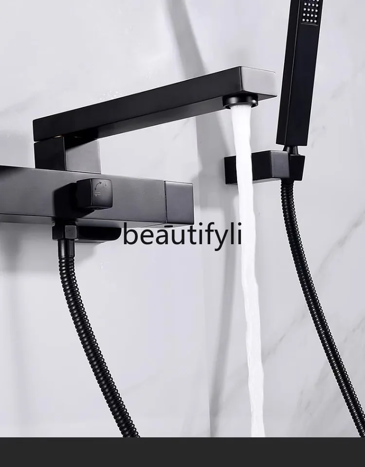Black waterfall hot and cold bath shower shower full copper bathroom water mixing valve
Black waterfall hot and cold bath shower shower full copper bathroom water mixing valve