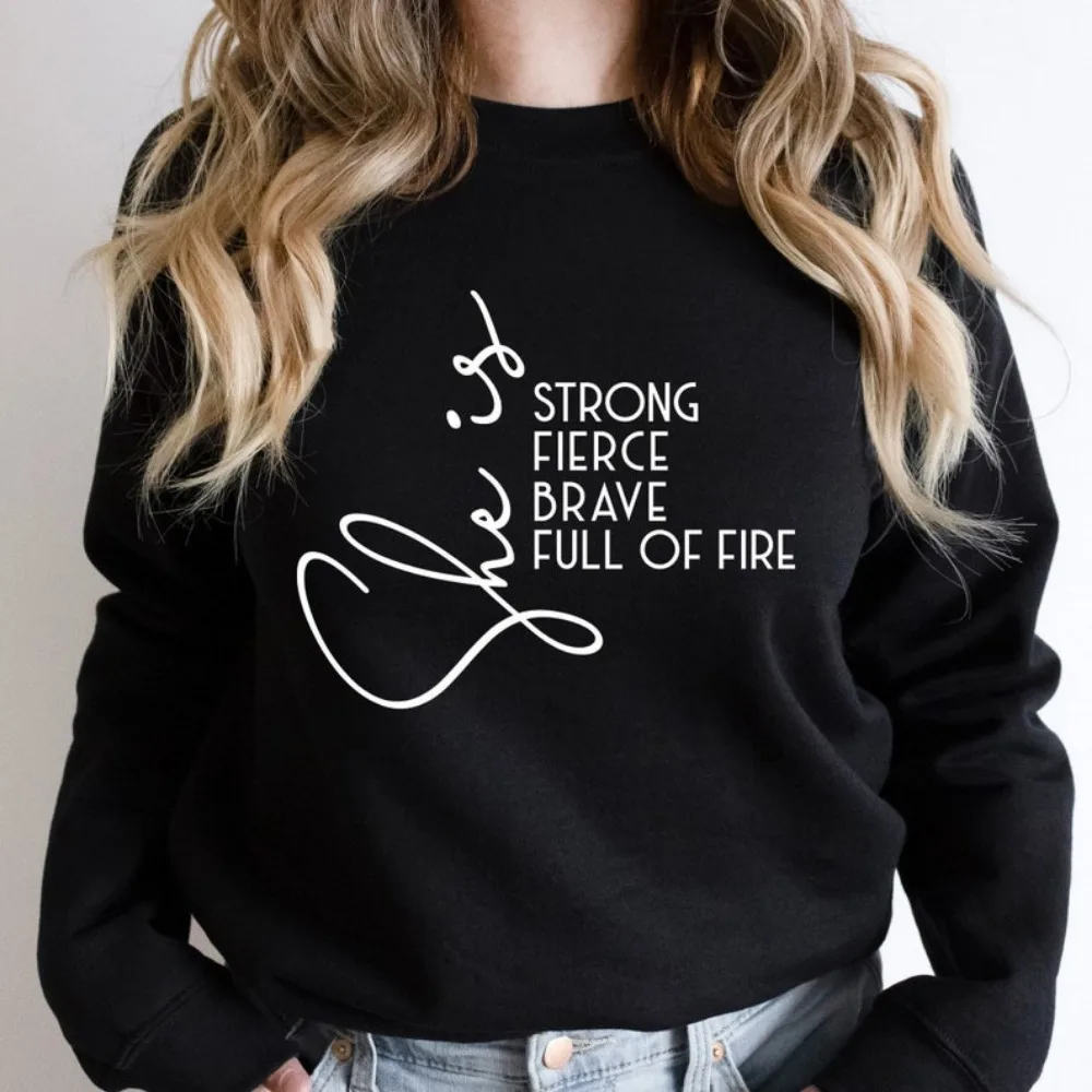 She Is Strong Brave Fierce Full of Fire Sweatshirt Strong Women Sweater Feminism Girl Power Hoodie Empowered Women
She Is Strong Brave Fierce Full of Fire Sweatshirt Strong Women Sweater Feminism Girl Power Hoodie Empowered Women