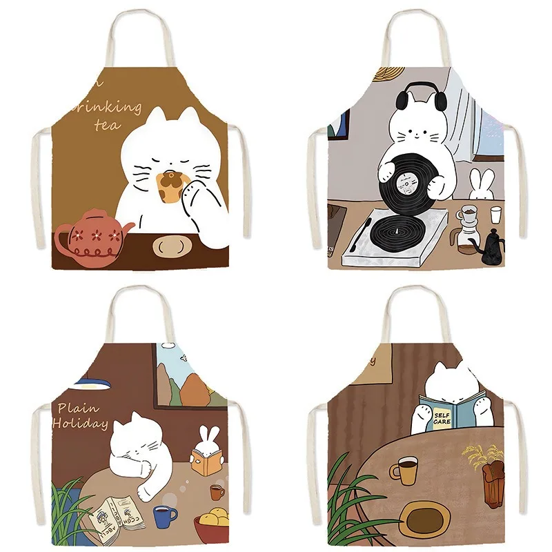 Cute White Cat Printed Apron Cozy Coffee Tea Time Cooking Bib For Women Cafe Barista Baking Pinafore Home Kitchen Accessories
Cute White Cat Printed Apron Cozy Coffee Tea Time Cooking Bib For Women Cafe Barista Baking Pinafore Home Kitchen Accessories