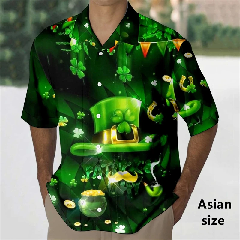 2024 New Saint Patrick Mens Shirt 3d Print Green Shamrock Lapel Button Short Sleeved Shirts Festival Unisex Shirts Women Blouse
2024 New Saint Patrick Mens Shirt 3d Print Green Shamrock Lapel Button Short Sleeved Shirts Festival Unisex Shirts Women Blouse