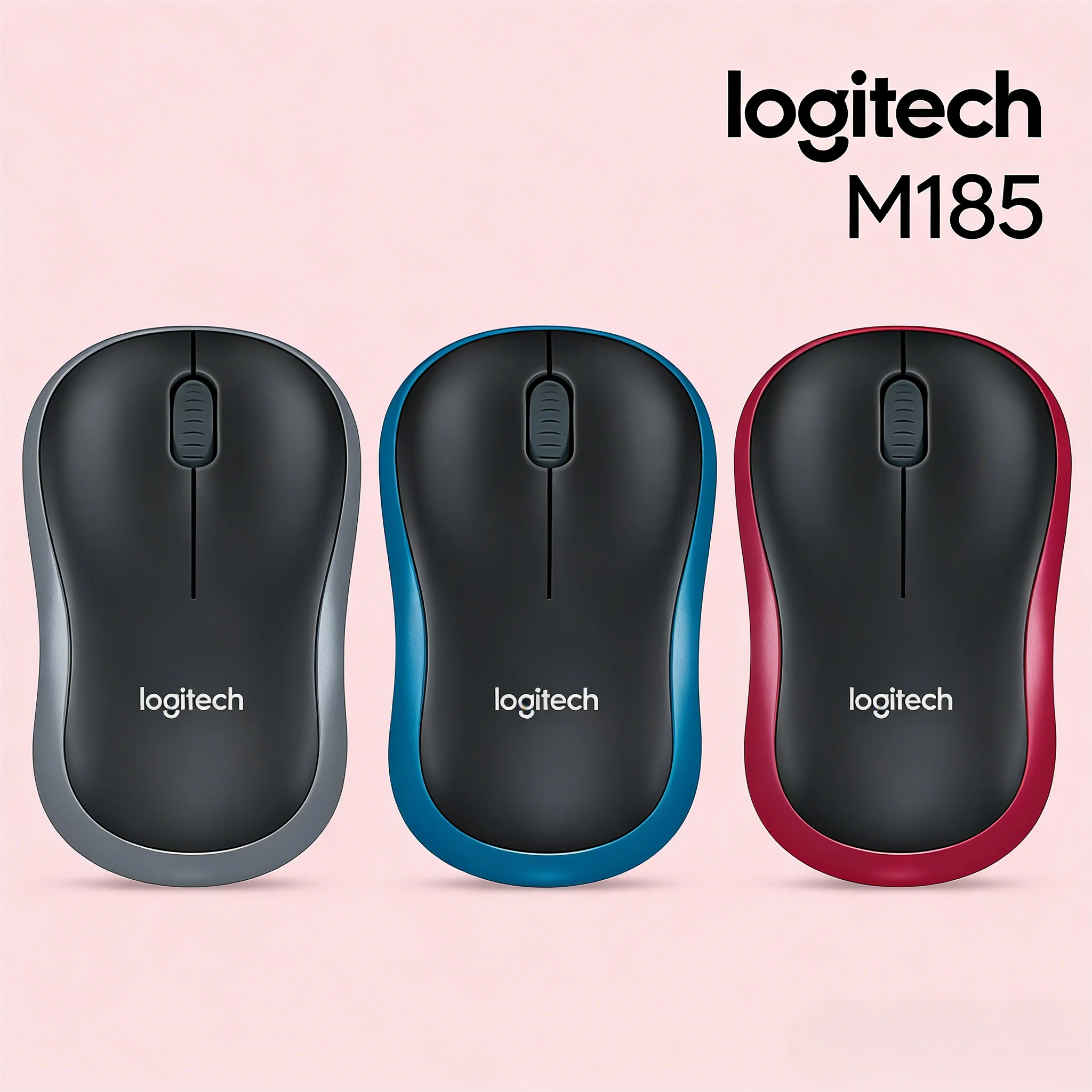 Logitech M185 Wireless Mouse, Ultra-Portable & Super Durable, USB Receiver for Home & Office