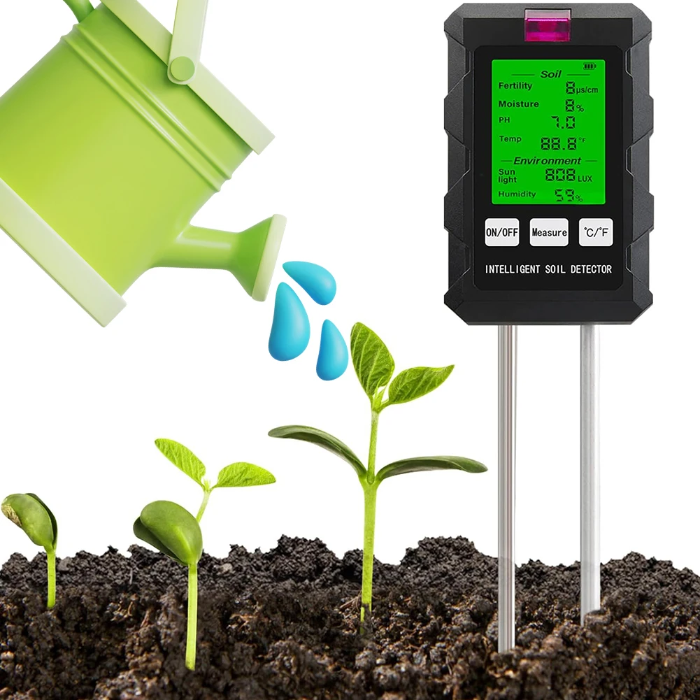 Тестер почвы 6 в 1, цифровой pH-метр, многофункциональный тестер температуры и влажности, измеритель влажности почвы для наружного и внутреннего использования
Тестер почвы 6 в 1, цифровой pH-метр, многофункциональный тестер температуры и влажности, измеритель влажности почвы для наружного и внутреннего использования