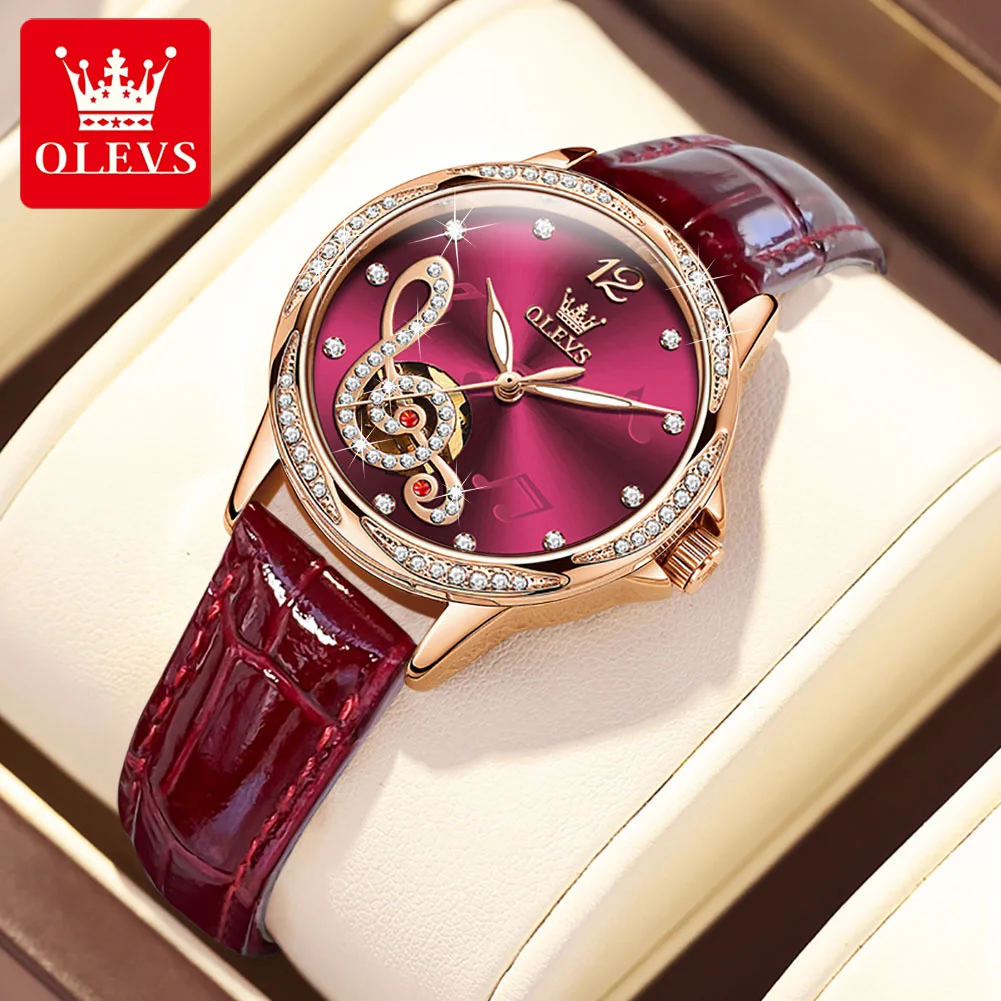 Olevs Watches Women's Elegant Automatic Mechanical Leather Strap Lovely Ladies Gift Waterproof Luminous часы женские наручные
Olevs Watches Women's Elegant Automatic Mechanical Leather Strap Lovely Ladies Gift Waterproof Luminous часы женские наручные
