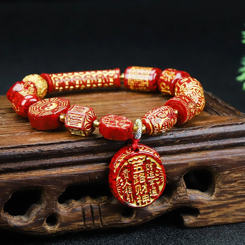 men, gold-painted Dzi , sand five-way wealth god Buddha bead bracelet, hand accessory
men, gold-painted Dzi , sand five-way wealth god Buddha bead bracelet, hand accessory
