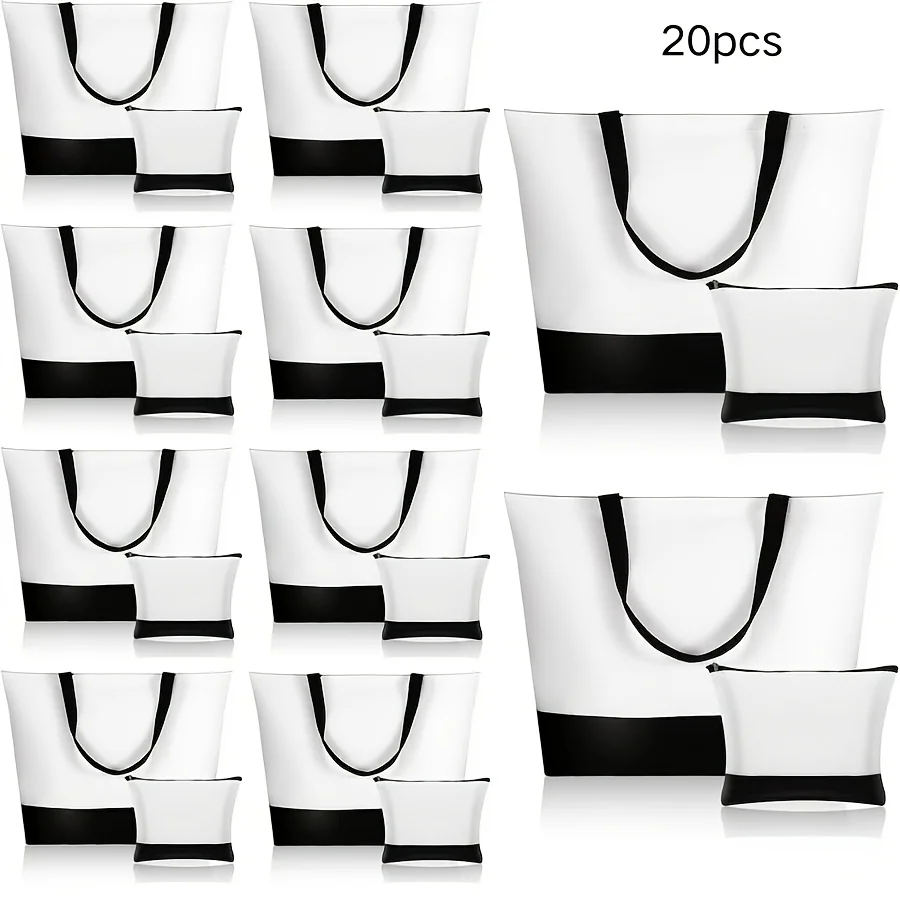 20pcs Large Blank Canvas Tote Bags And Makeup Bags Blank Reusable Grocery Bags Canvas Bags with Handles, Christmas Halloween Thanksgiving Birthday Thank You Gift (Black And White), Party Favors, Gift Packaging, Minimalist Design, Simple Style, Highquality
20pcs Large Blank Canvas Tote Bags And Makeup Bags Blank Reusable Grocery Bags Canvas Bags with Handles, Christmas Halloween Thanksgiving Birthday Thank You Gift (Black And White), Party Favors, Gift Packaging, Minimalist Design, Simple Style, Highquality