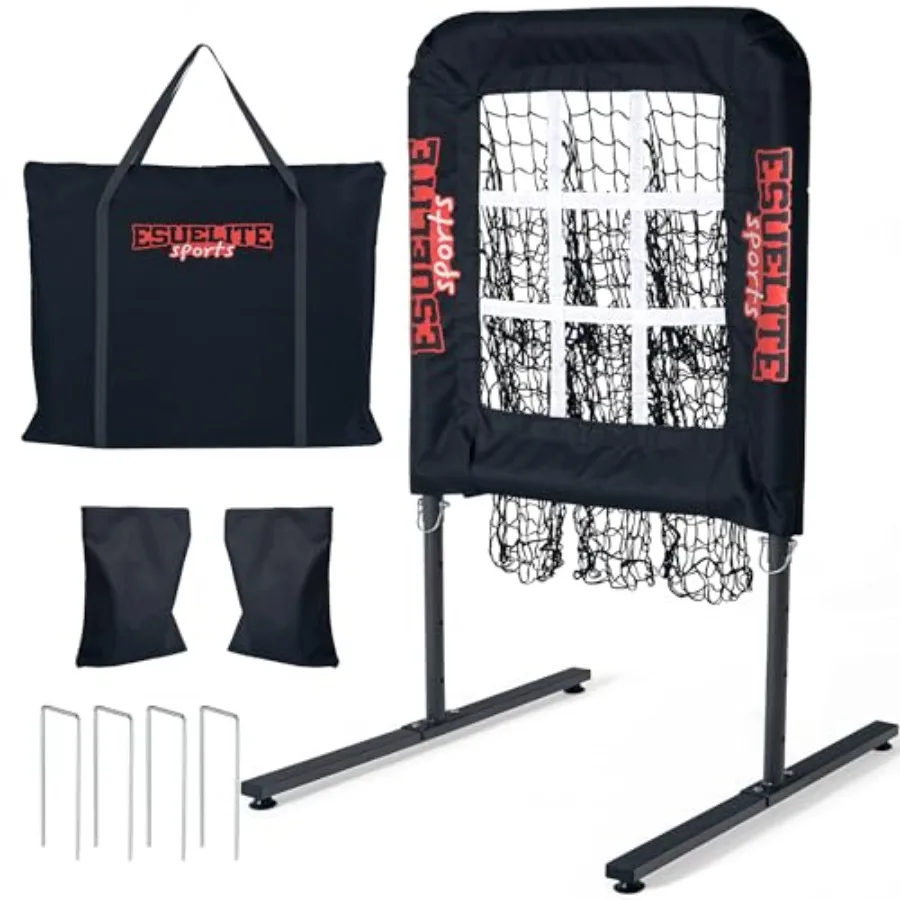 9 Hole Pitching Net with Strike Zone, Baseball Softball Pitching Target Adjustable Height Portable Indoor Outdoor Training Equi
9 Hole Pitching Net with Strike Zone, Baseball Softball Pitching Target Adjustable Height Portable Indoor Outdoor Training Equi