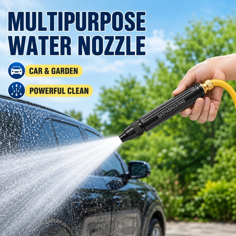 High Pressure Car Wash Water Gun Adjustable Nozzle Connects Common Water Pipe for Household Auto Cleaning and Garden Irrigation
High Pressure Car Wash Water Gun Adjustable Nozzle Connects Common Water Pipe for Household Auto Cleaning and Garden Irrigation