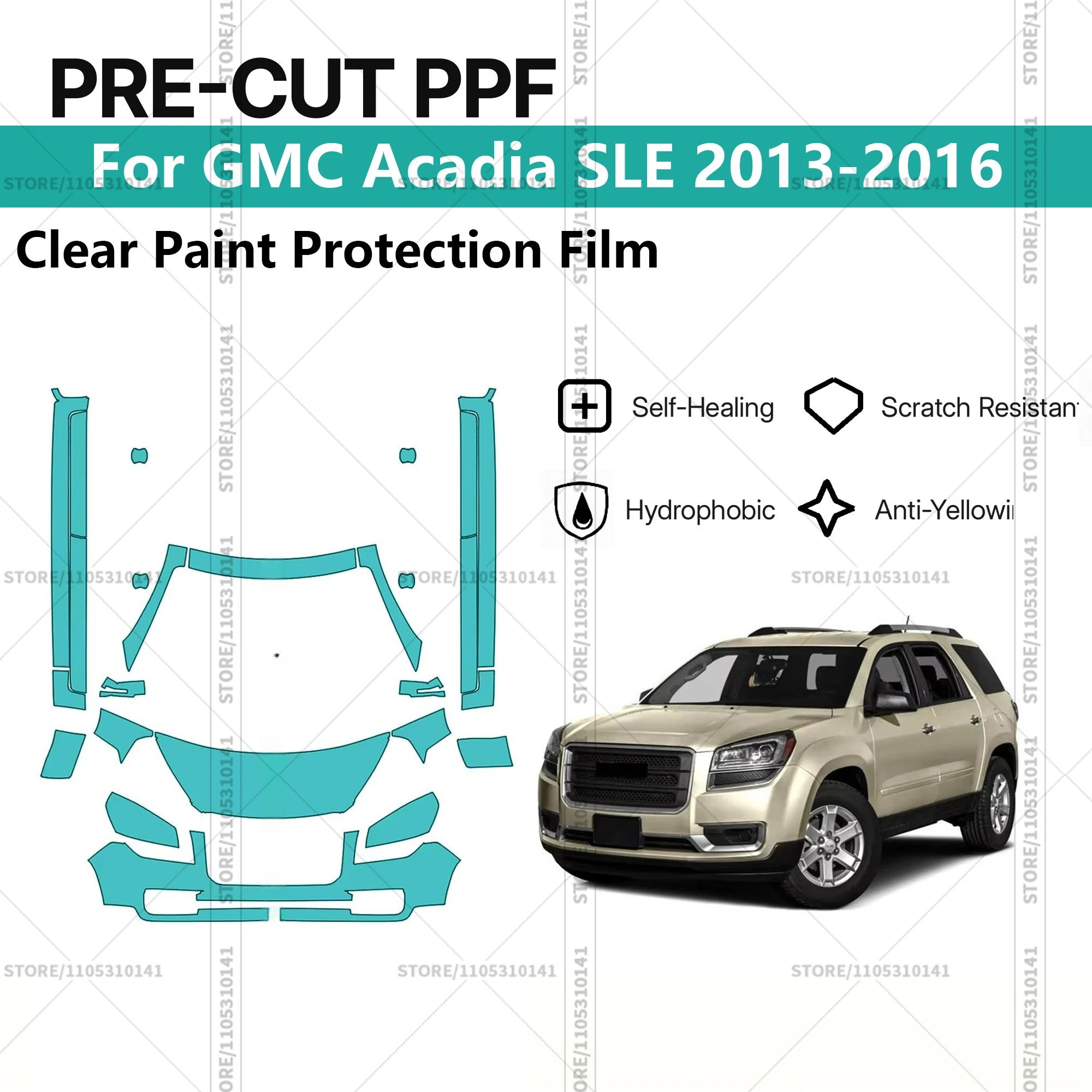 Pre-Cut Paint Protection Film PPF Transparent Car Film Automotive PPF For GMC Acadia SLE 2013-2016 Front Kit - Rockers
Pre-Cut Paint Protection Film PPF Transparent Car Film Automotive PPF For GMC Acadia SLE 2013-2016 Front Kit - Rockers